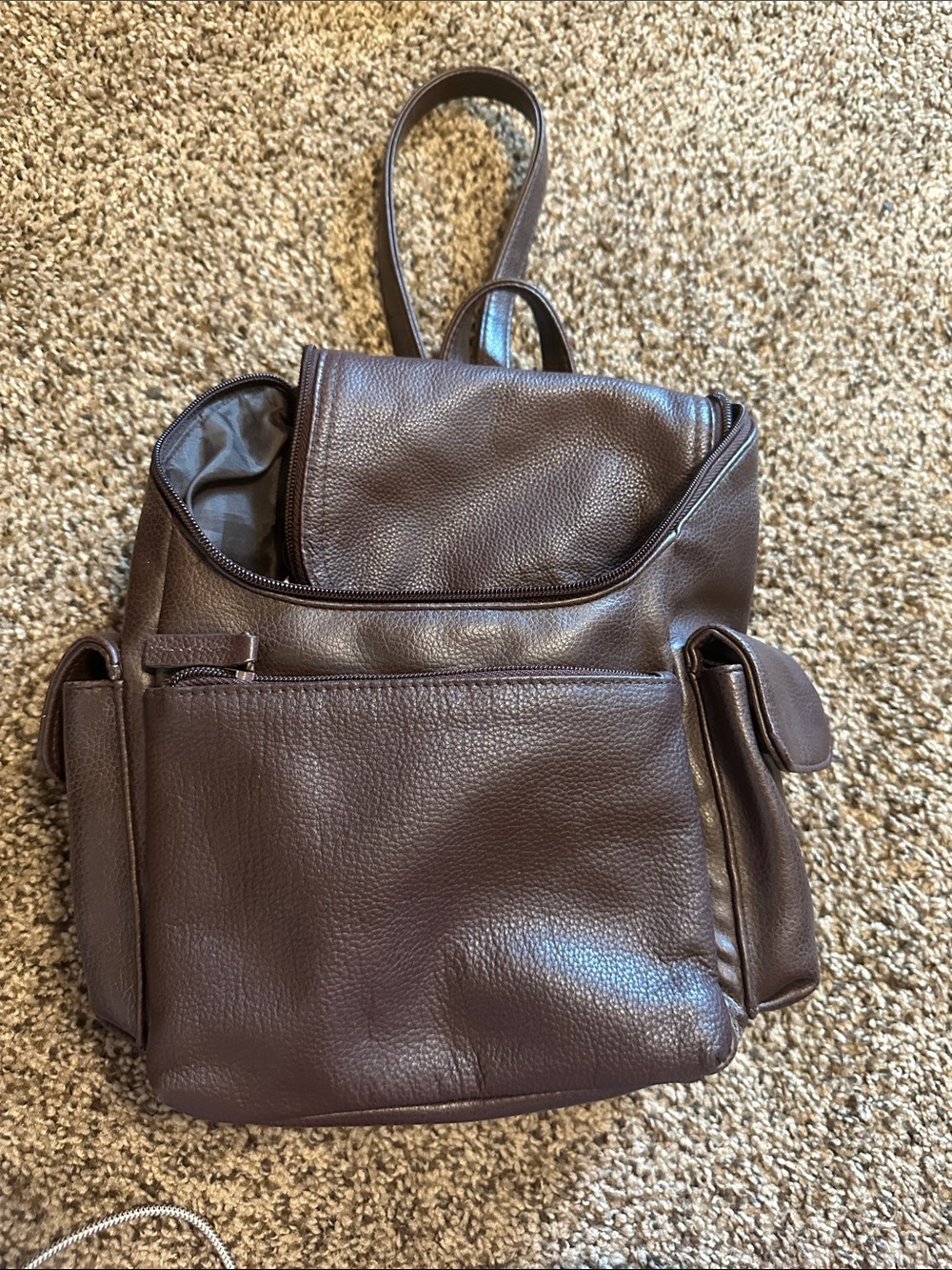 Brown Leather Backpack Bag